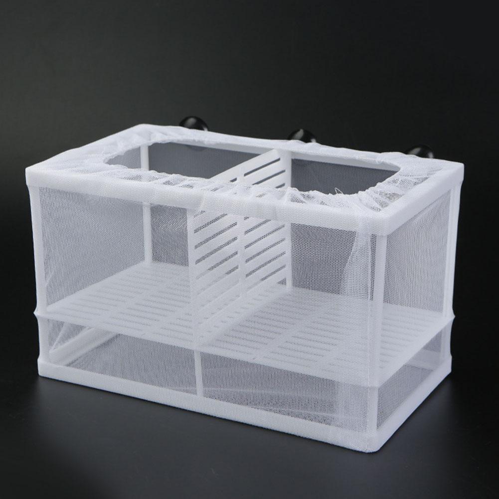 Aquarium Fish Medicine - 水槽用魚繁殖箱 吸盤付き - 白色プラスチック製、2サイズ展開、稚魚保護＆繁殖用3-in-1機能
