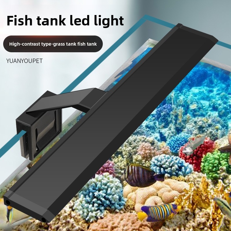 Aquarium Fish Light Lamp - プロ仕様LED水槽ライト - 植物水槽用高輝度クリップ式ランプ、防水カバー付き、フルスペクトル