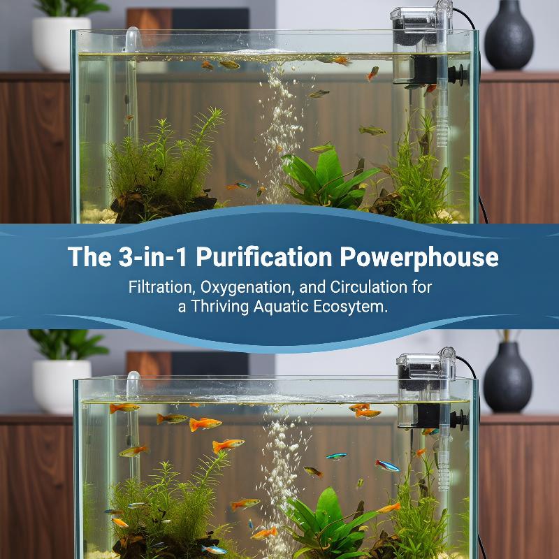Aquarium Fish Keeping - 吊り下げ式水槽フィルター 静音運転 強力循環 デスクトップ家庭用魚飼育用フィルター