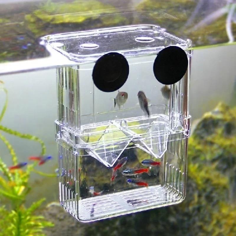 Aquarium Fish Medicine - 透明魚水族館高クリア繁殖分離ボックスペット用品ブリーダータンクダブルグッピー孵化インキュベーター