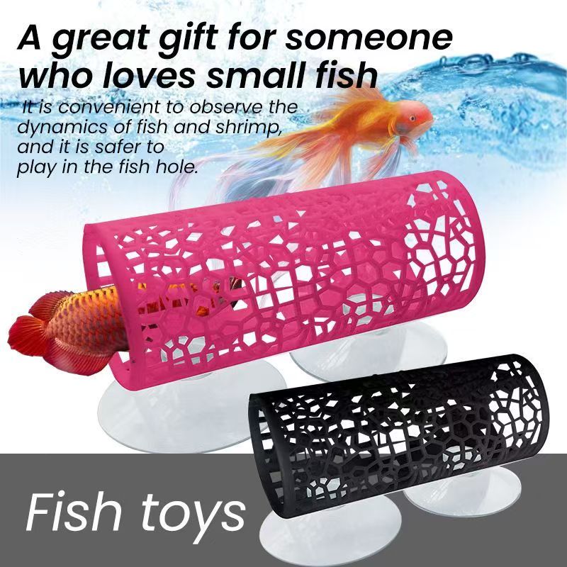 Fish Toys For Aquarium - 水槽用魚トンネルおもちゃ ベタ魚トンネル隠れ家＆遊び場の洞窟 ベタ、グッピー、底食魚用