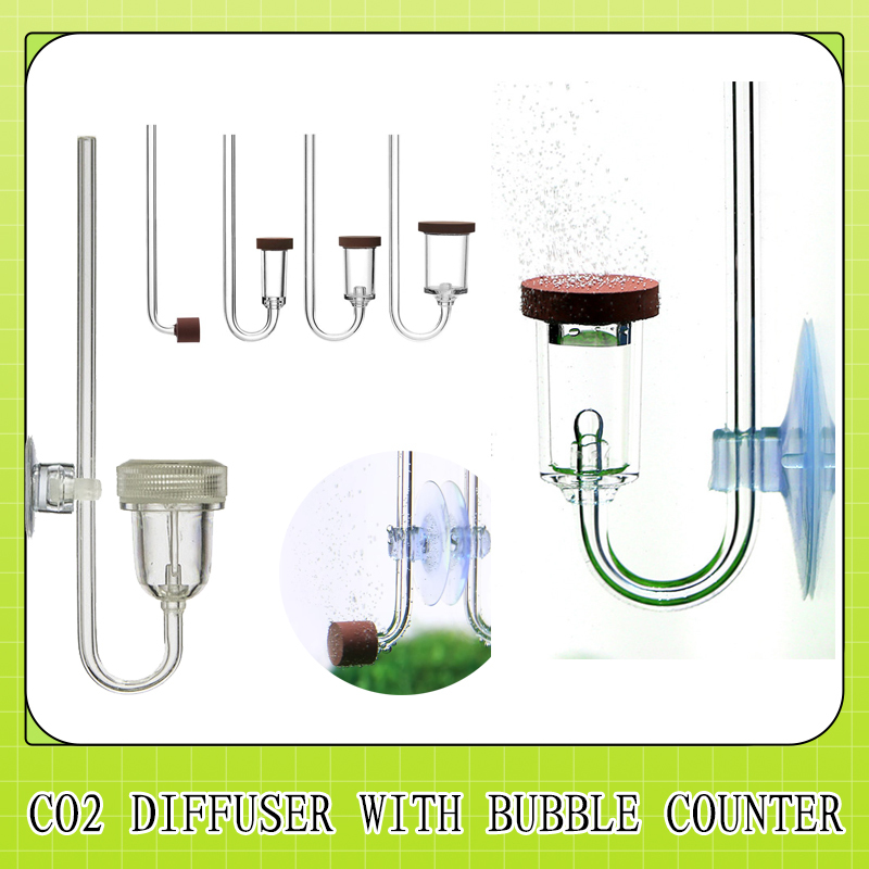 Co2 Diffuser Planted - 水族館用の2つのミニカートリッジのセット,気泡付きのスタイリッシュな組み合わせ,アクリル,魚の水処理用