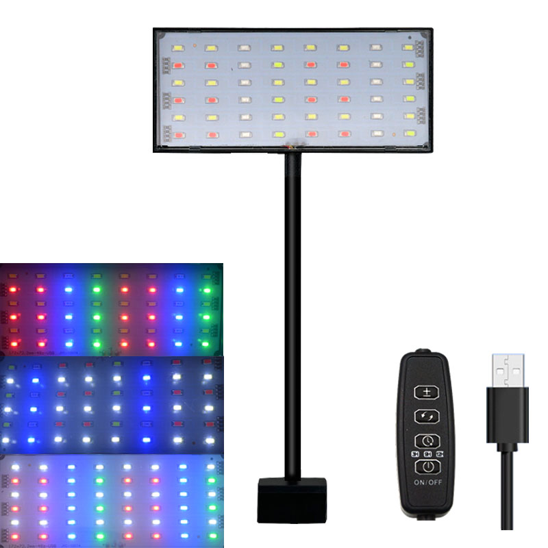 Aquarium Fish Light Lamp - 水槽用フルスペクトルLEDライト、サイクルタイマー付き、3色調整、明るさ調整可能、水草育成ランプ
