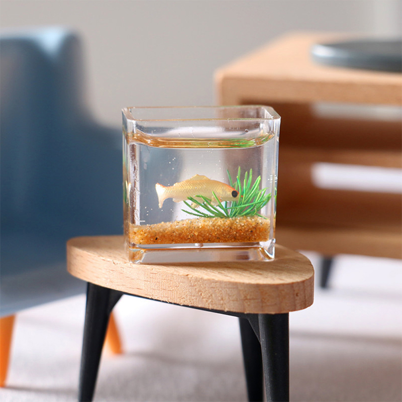 Fish Toys For Aquarium - 1pcドールハウスミニチュアガラス水槽ボウル水族館ドールハウス家の装飾のおもちゃドールハウスの装飾のおもちゃ