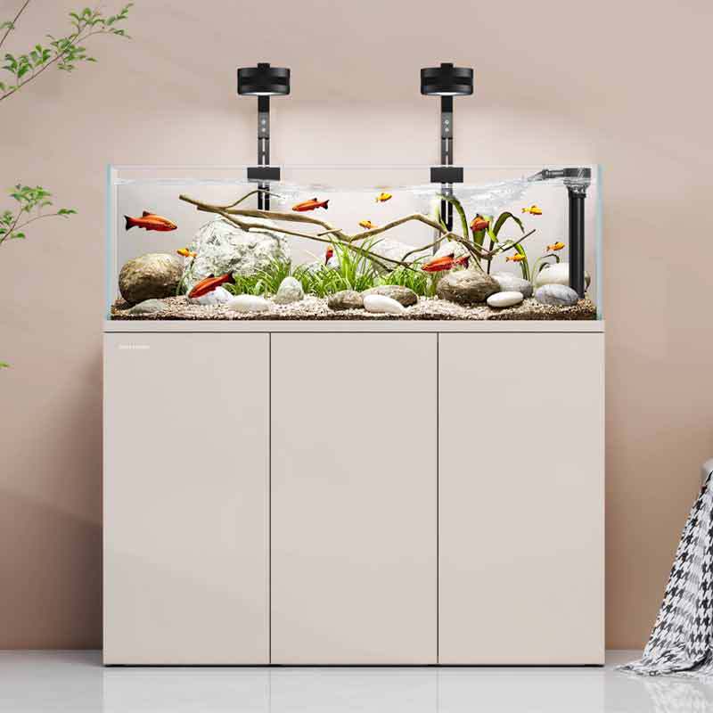 Aquarium Fish Live - Minjiang ストリームタンク造園水槽リビングルーム超白ガラス水なし底フィルター水槽観賞魚
