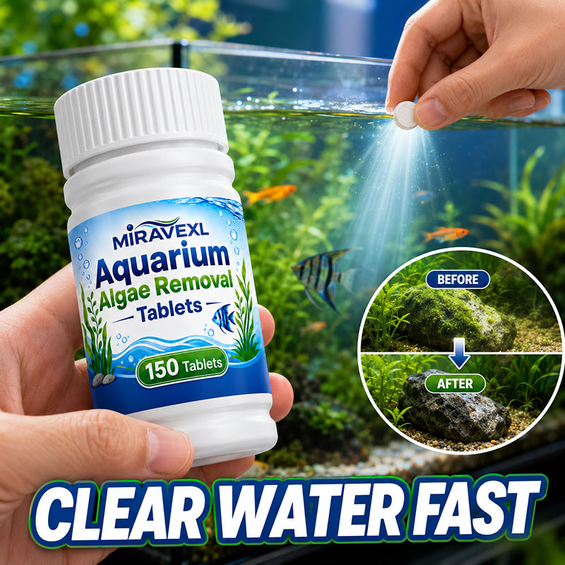 Aquarium Fish Live - ミラベックスL 150 水槽藻類除去タブレット、安全な藻類抑制剤、淡水魚と水生植物のための迅速な緑水除去剤