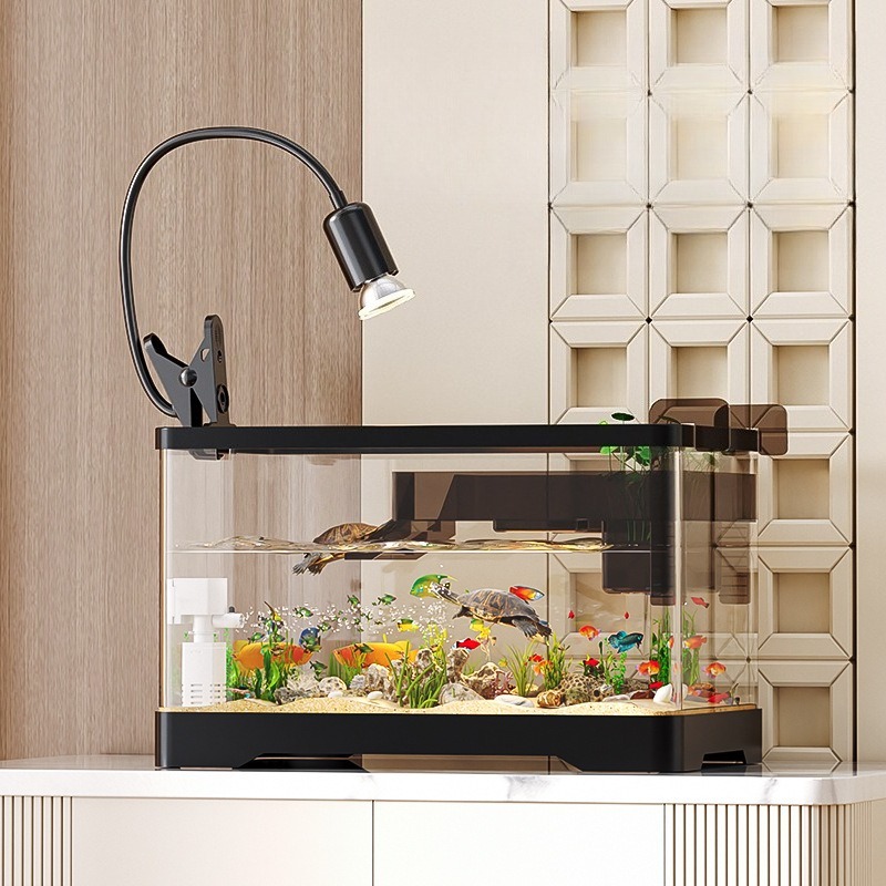 Aquarium Fish Live - アクリル製水槽 超透明 生態系水槽 透明プラスチック製 卓上 リビングルーム