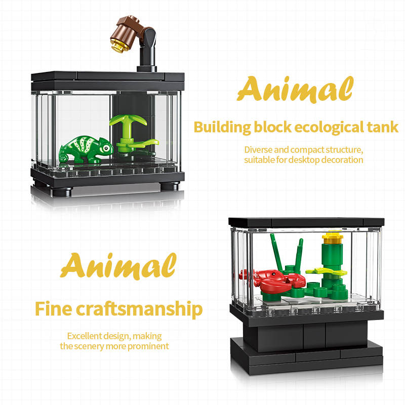 水槽ビルディングブロックセットペットクリエイティブDIY教育 - Aquarium Fish Lego のレビューと価格