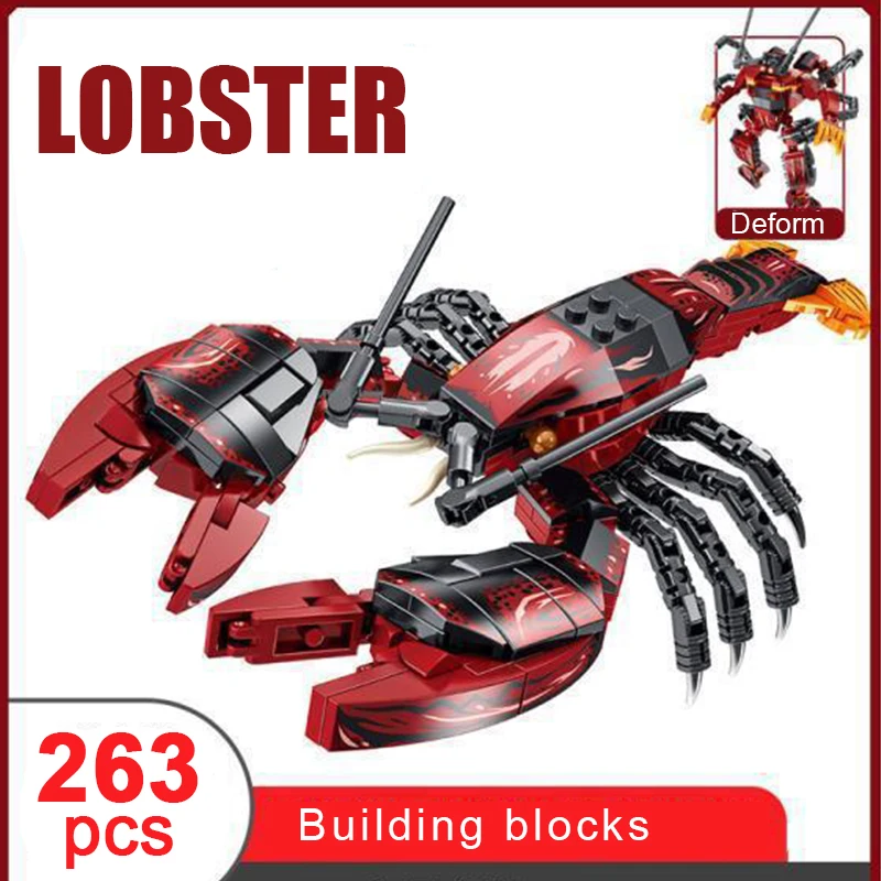 創造的な組み立てカニ海洋動物ビルディングブロックDIYタツノ - Aquarium Fish Lego のレビューと価格