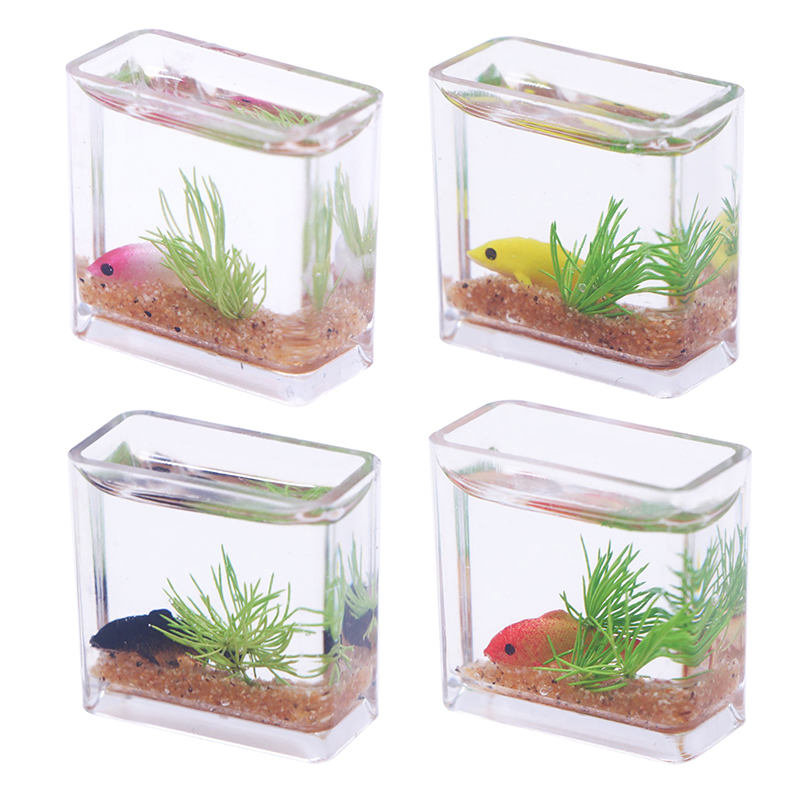 1Pc 1:12 ドールハウスミニチュア水槽シミュレーション - Fish Toys For Aquarium のレビューと価格