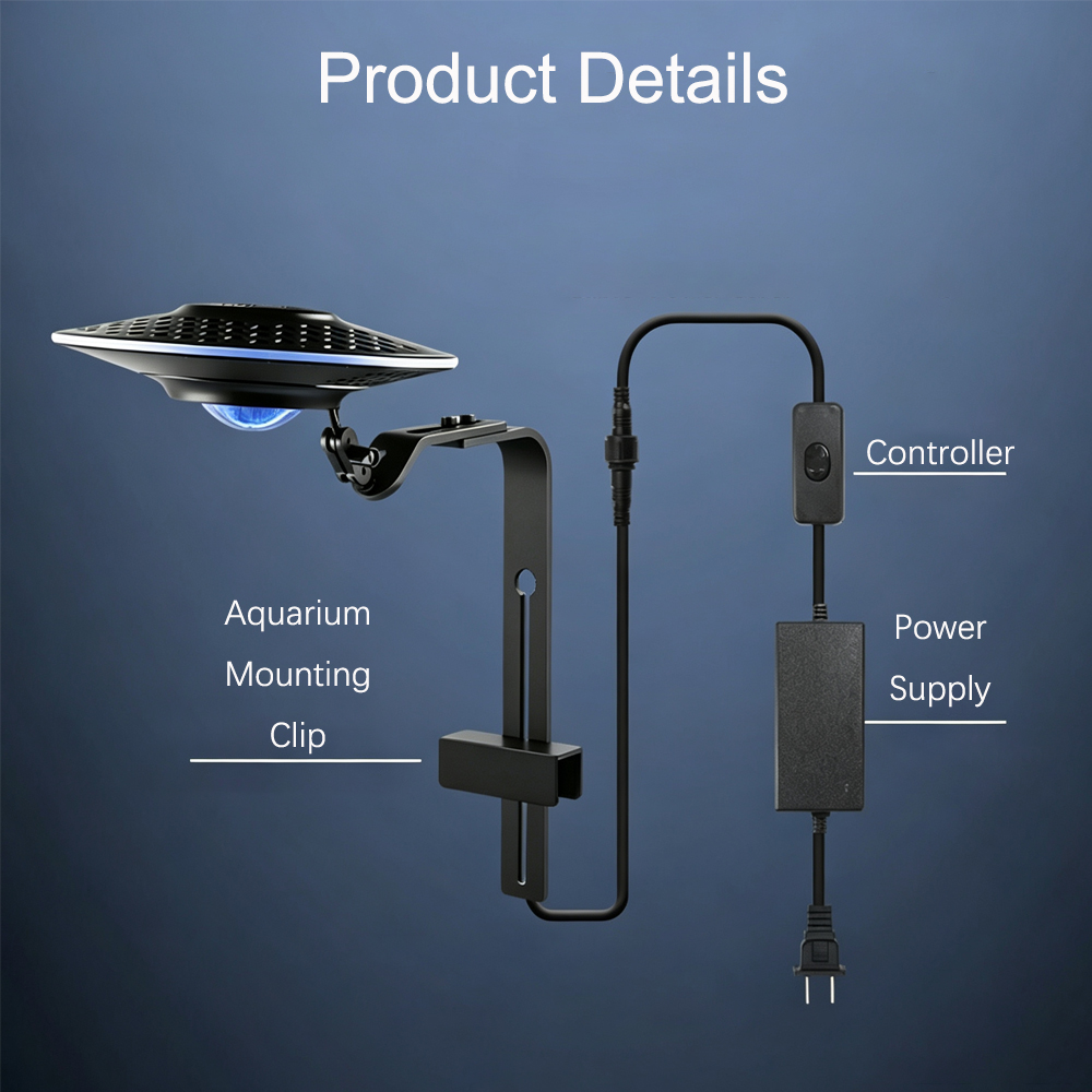新しいUFO型LED水槽ライト、流れる水槽、藻類栽培、魚と植 - Aquarium Fish Light Lamp のレビューと価格