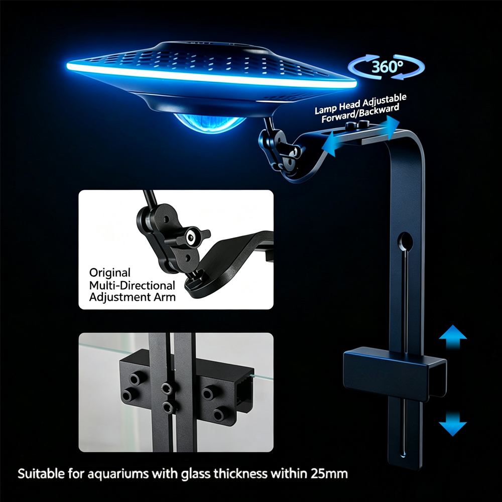 新しいUFO型LED水槽ライト、流れる水槽、藻類栽培、魚と植 - Aquarium Fish Light Lamp のレビューと価格