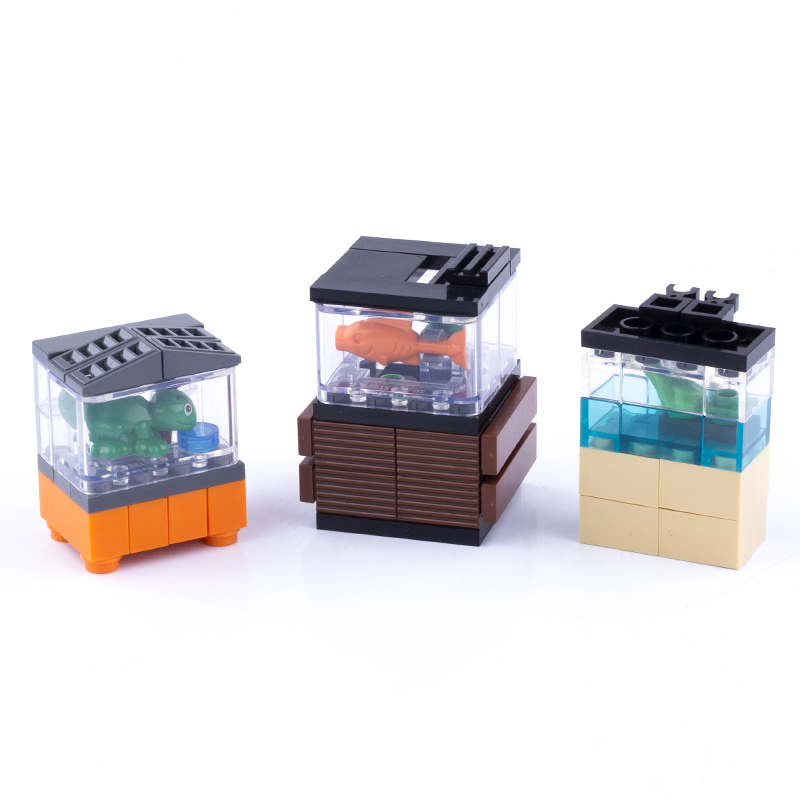 モック-シティハウス家具ビルディングブロックキット、トイレ、 - Aquarium Fish Lego のレビューと価格