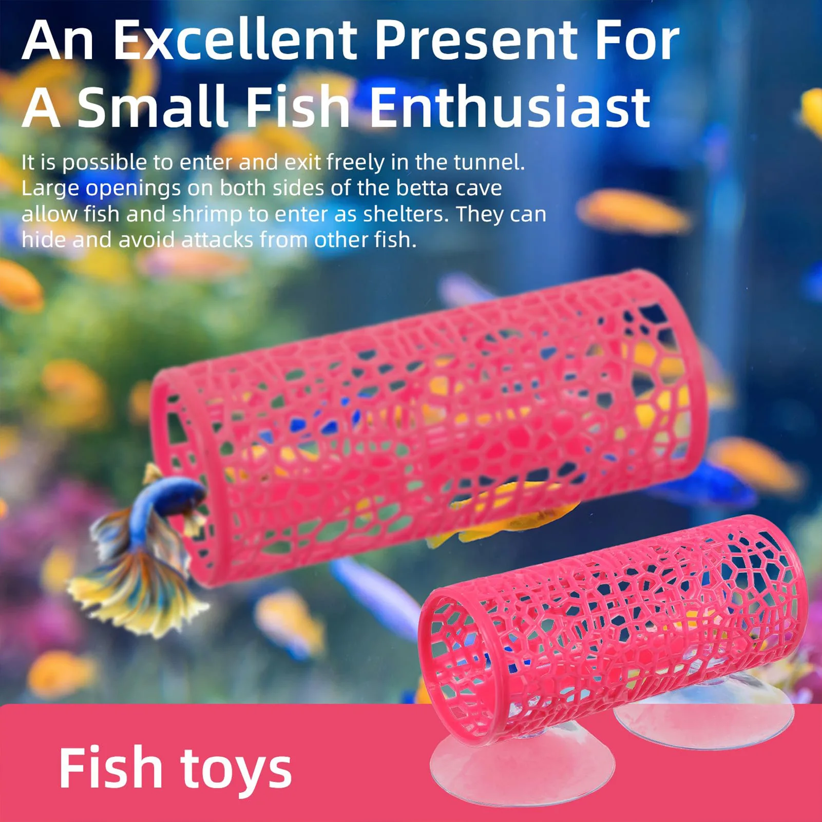 水槽用魚トンネルおもちゃ ベタ魚トンネル隠れ家＆遊び場の洞窟 - Fish Toys For Aquarium のレビューと価格