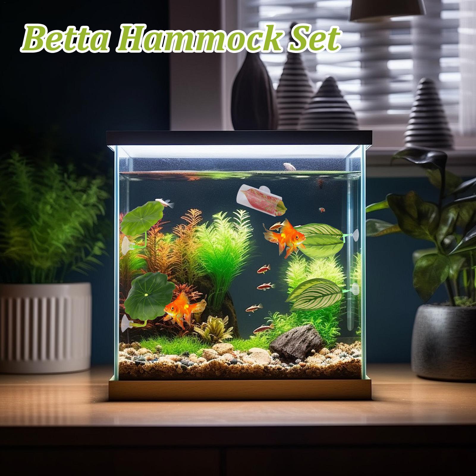 ベタ魚ハンモック 5個セット 調節可能なベタリーフハンモック - Fish Toys For Aquarium のレビューと価格