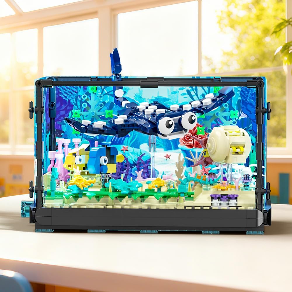 水槽組み立てセット - 海洋水族館おもちゃ、クリスマス、誕生 - Aquarium Fish Lego のレビューと価格