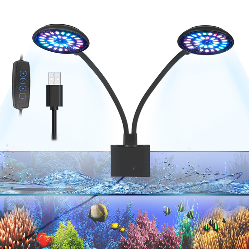 USB 水族館 LED ライト水槽クリップランプフルスペクト - Aquarium Fish Light Lamp のレビューと価格