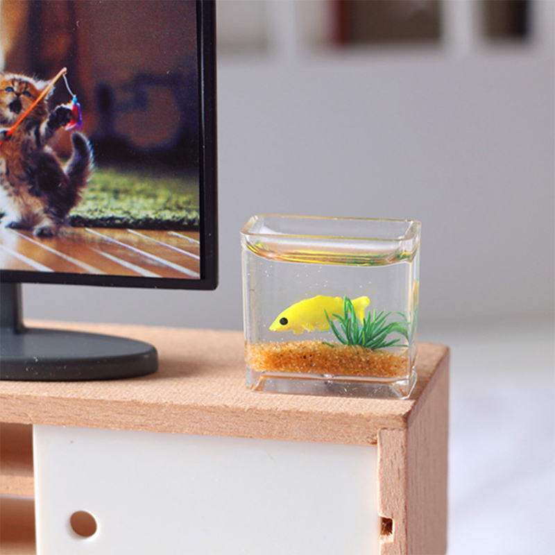 1pcドールハウスミニチュアガラス水槽ボウル水族館ドールハウ - Fish Toys For Aquarium のレビューと価格