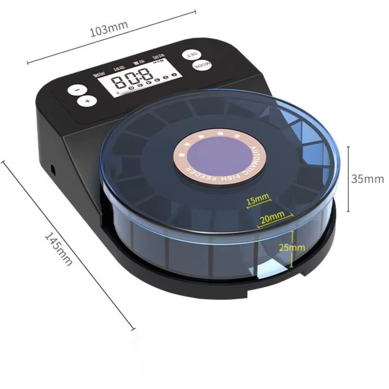 充電式自動給餌器 大型池用 スマート小型水槽設備 プラスチッ - Aquarium Fish Big Size のレビューと価格