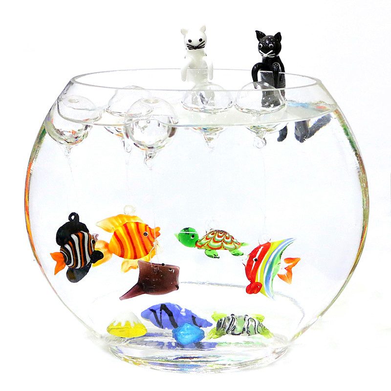 新しいカスタムガラスバブルレッド金魚ミニ置物ペンダント水族館 - Aquarium Fish Japan のレビューと価格