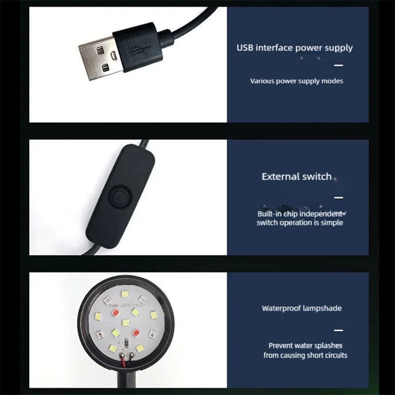 USB LED水槽クリップランプ高透明度明るい補助照明ミニ水 - Aquarium Fish Light Lamp のレビューと価格