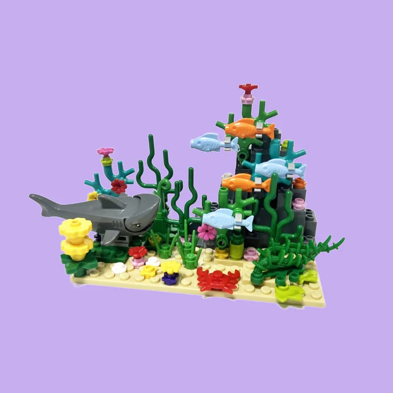 シティ MOC 水族館水中世界植物シーン観賞サメ悪魔魚ビルデ - Aquarium Fish Lego のレビューと価格