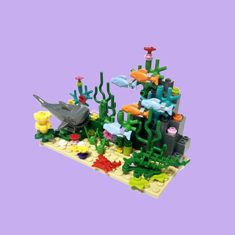 シティ MOC 水族館水中世界植物シーン観賞サメ悪魔魚ビルデ - Aquarium Fish Lego のレビューと価格