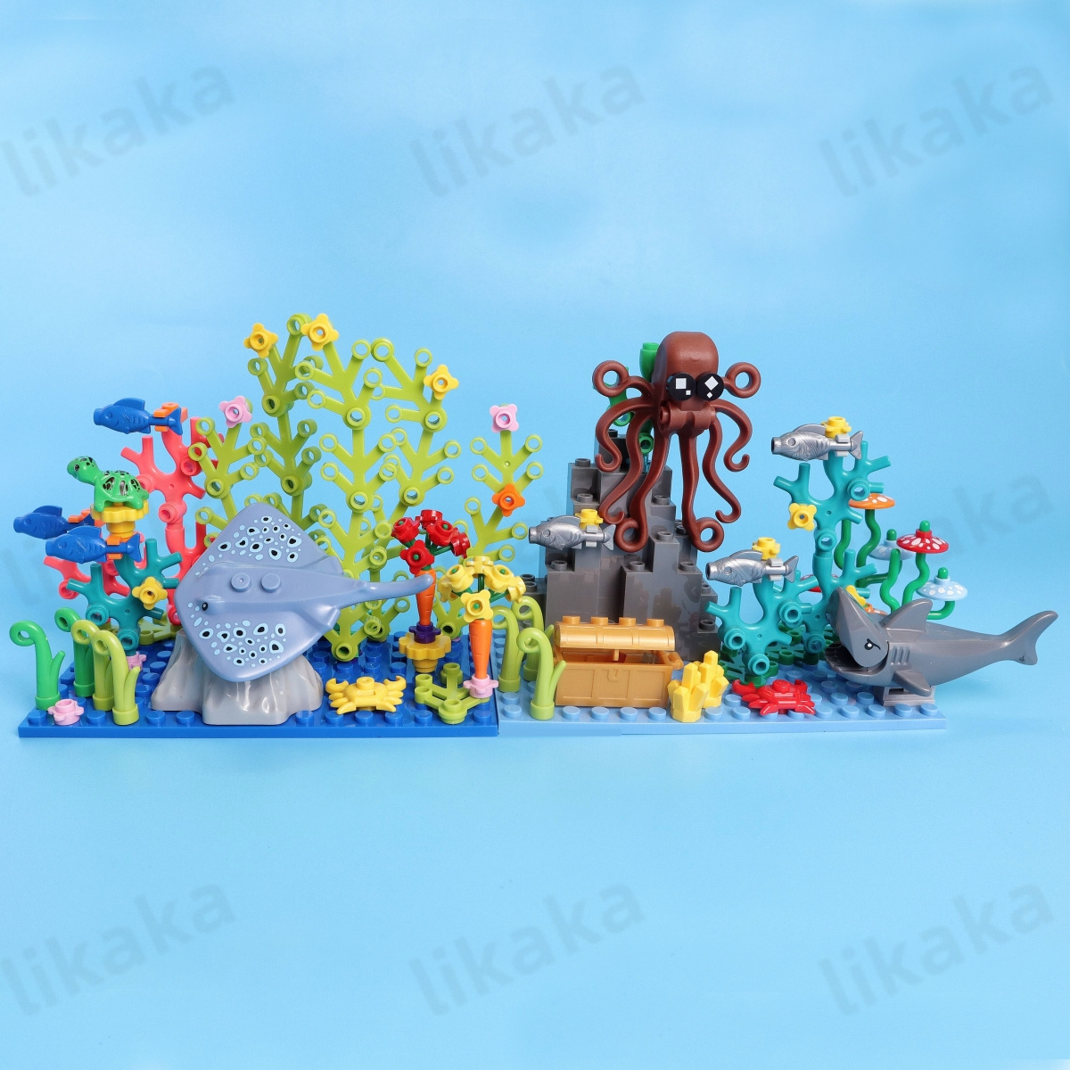 アンダーウォーターワールド海の動物ビルディングブロックおもち - Aquarium Fish Lego のレビューと価格