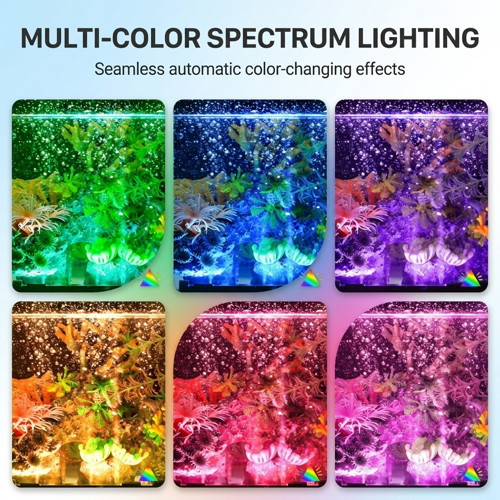 USB LED水槽エアバブルライト自動RGB変色魚タンクエア - Aquarium Fish Light Lamp のレビューと価格